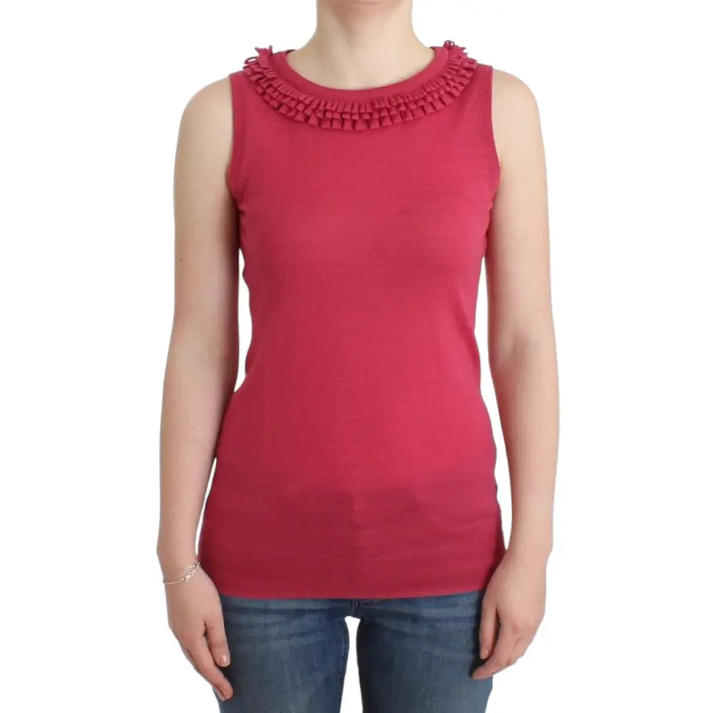 John Galliano Pink wool knit top