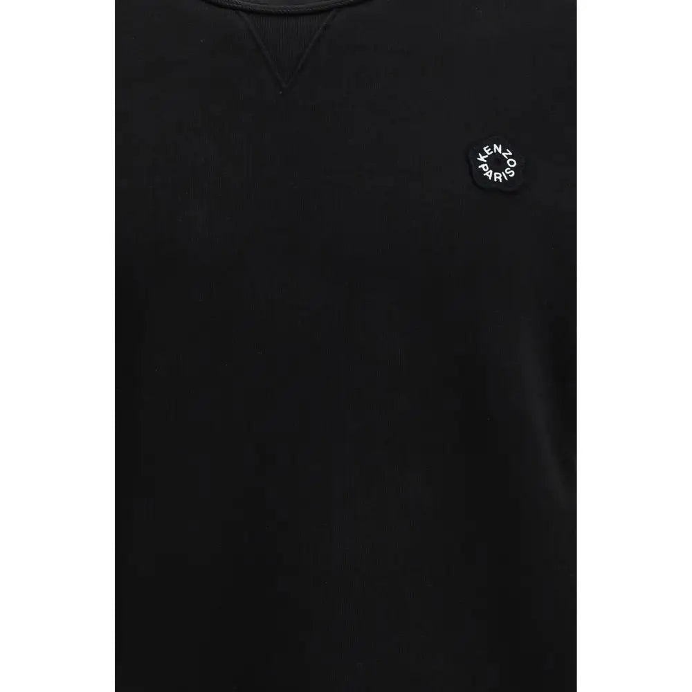 Kenzo black cotton sweatshirt med hvidt logo på brystet