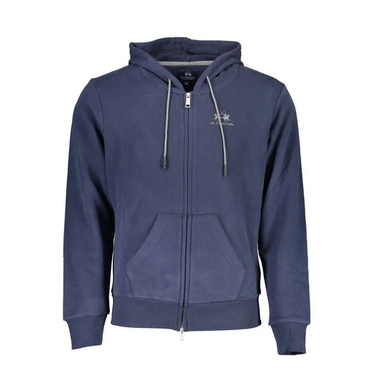 Navy blue La Martina hooded sweatshirt med lynlås og logo