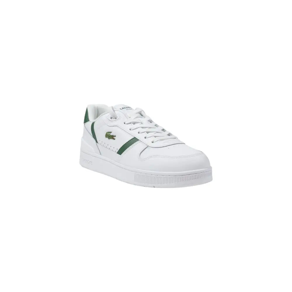 Hvide Lacoste Bicolor Leather Sneakers med grønne accenter og krokodillelogo
