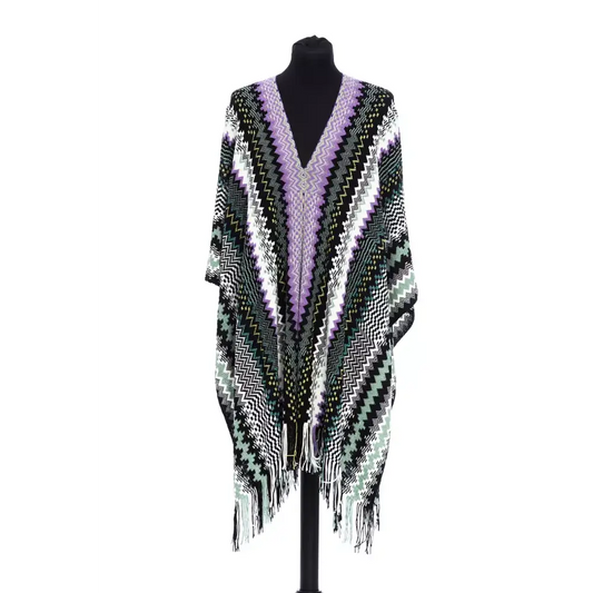 Missoni Chic Geometric Fantasy Fringed Poncho - Unisex