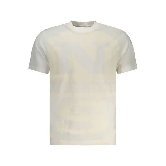 Cream-colored North Sails Bianco cotton men t-shirt with subtle texture