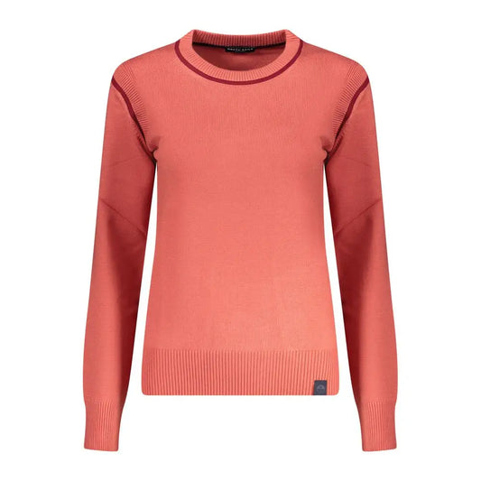 North Sails Rosso Viscosa coral knit sweater with ribbed crew neck