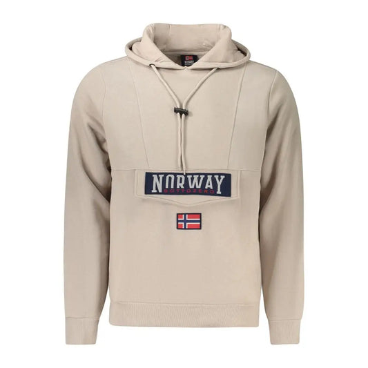 Lækkert pust beige cotton sweater med Norway 1963 patch og flag