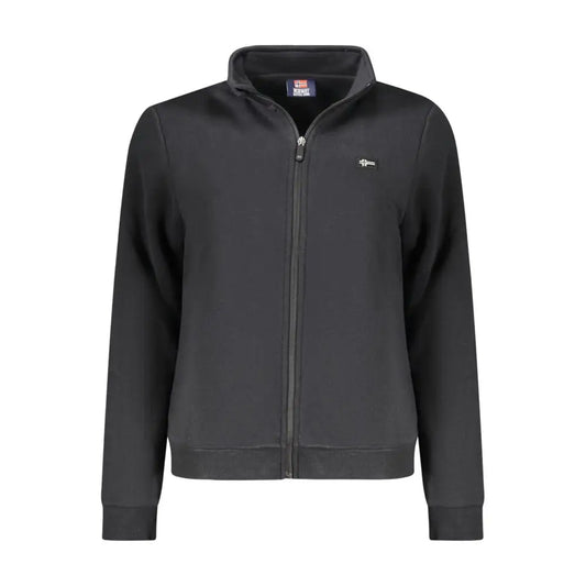 Sort sort jakke i sort bomuld med logo og mærke