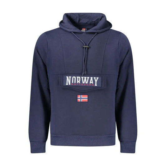 Norge 1963s blå bomuldssweatshirt med flag og tekst