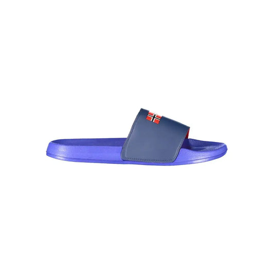 Nordic blå slide sandal med norsk flag emblem. Spar 30-70% på 100% originale brands