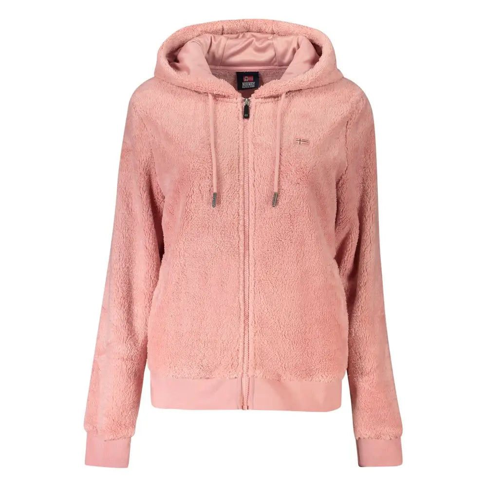 Norway 1963 pink polyester jakke med blød fleece og hætte. Spar 30-70% på mode