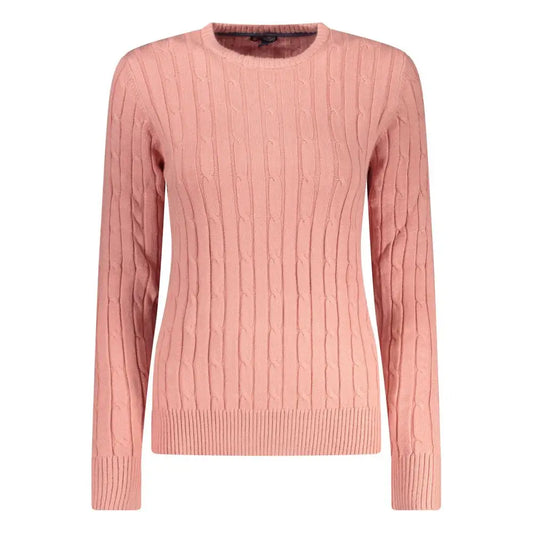 Blød pink cable-knit sweater i rosa viscosa, 100% originale brands