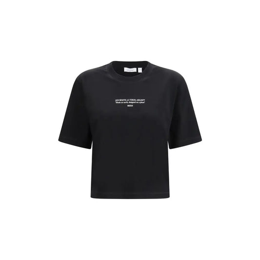 Off-White sort bomuldstrøje med Virgil Abloh logo, outlet mærkevarer 100% originale