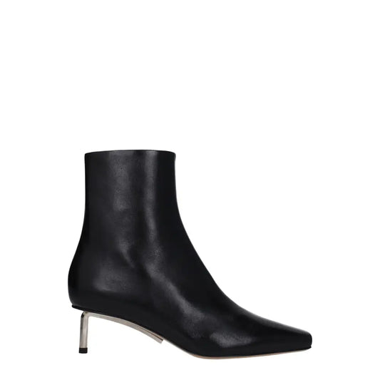 Off-White Black Leather Ankle Boots