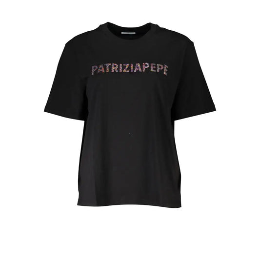 Patrizia Pepe Chic Rhinestone Crew Neck Tee - T-shirts