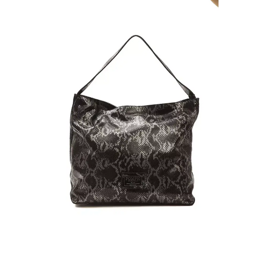 Pompei Donatella Gray Leather Women Shoulder Bag - Skuldertasker