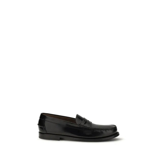 Prada Bos Taurus sorte læder slip-on loafers, 100% originale