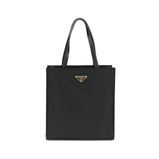 Sort Prada black recycled polyamide shoulder bag with gold logo