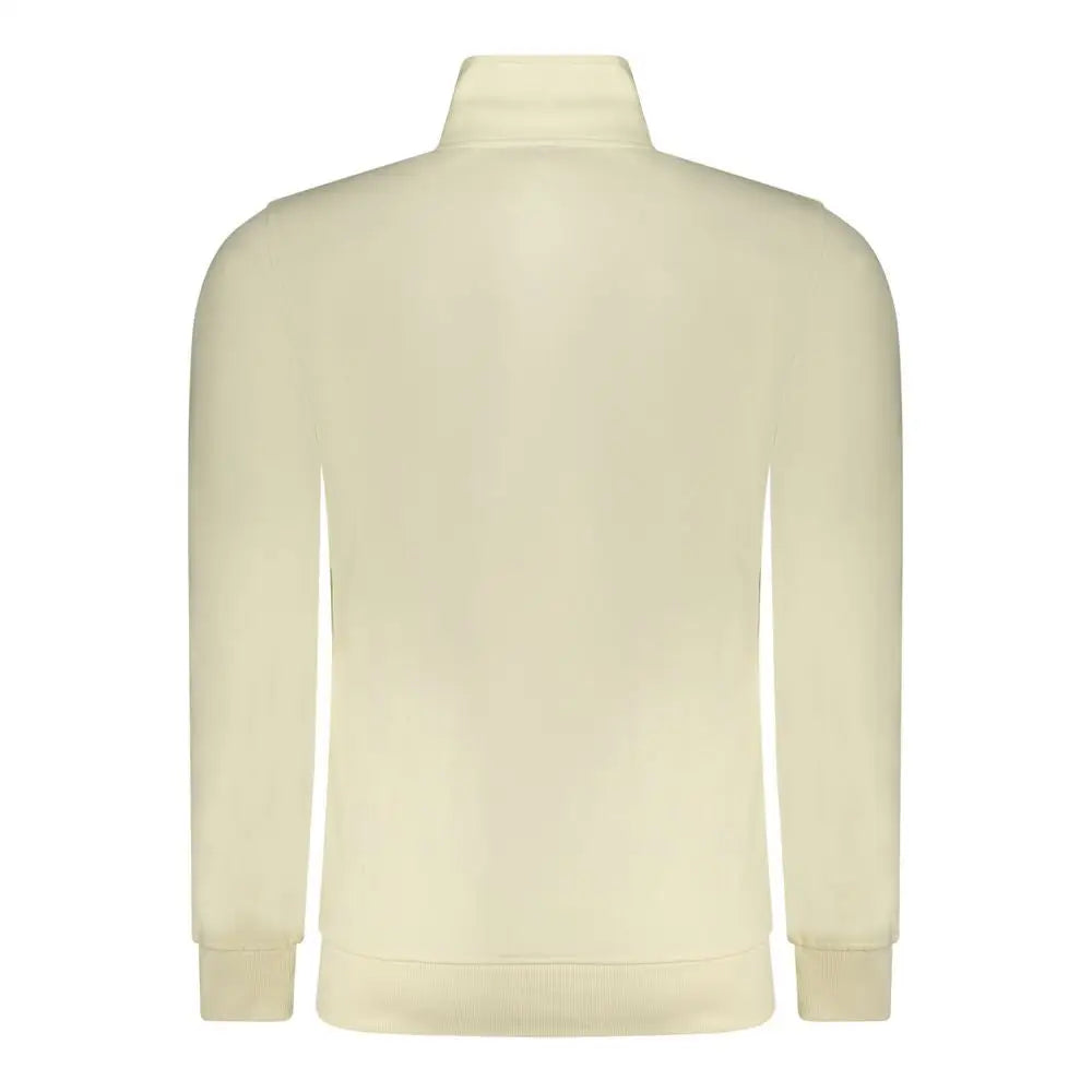 Creamfarvet langærmet Rifle Bianco sweatshirt med lynlås, høj krave og ribbede manchetter. Outlet mærkevarer, 100% originale brands