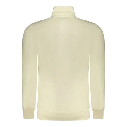 Creamfarvet langærmet Rifle Bianco sweatshirt med lynlås, høj krave og ribbede manchetter. Outlet mærkevarer, 100% originale brands