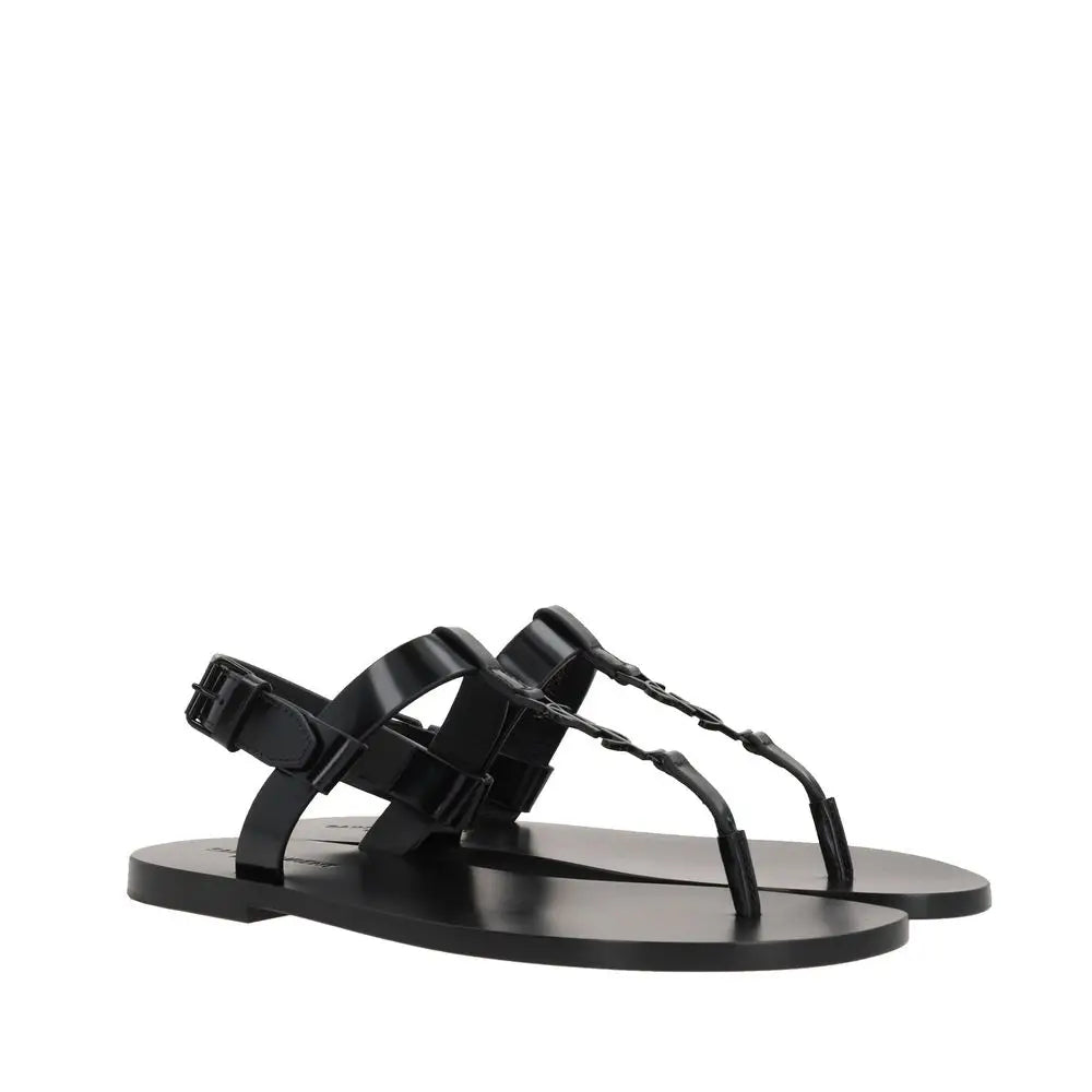 Saint Laurent Black Calfskin Sandals - Sandaler