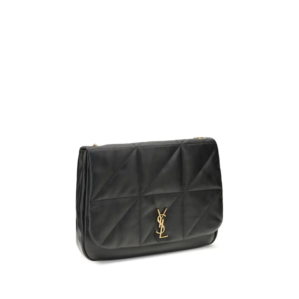 Saint Laurent black lamb quilted shoulder bag med guld-logo