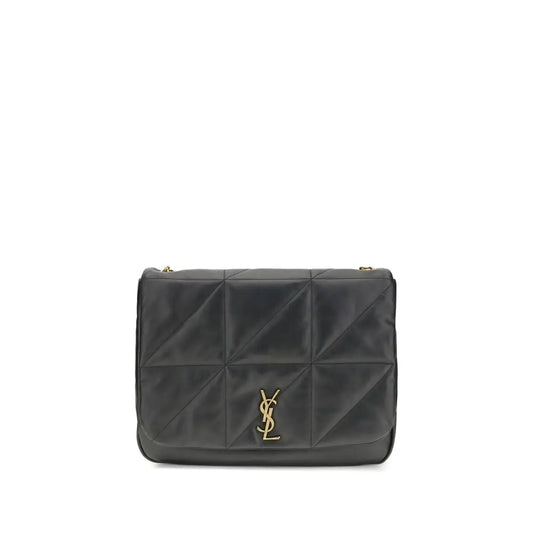Saint Laurent black lamb quilted leather shoulder bag with gold-tone logo