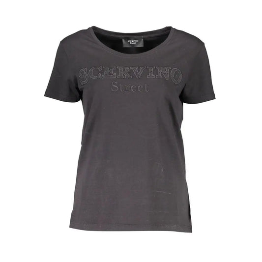 Scervino Street Black Cotton Women T-Shirt - XS