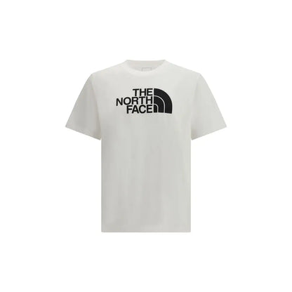 Hvid The North Face T-shirt med sort logo i bomuld