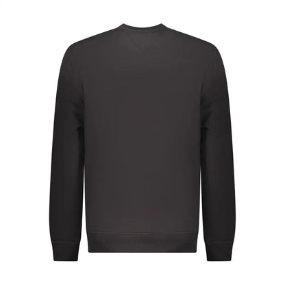 Tommy Hilfiger sort trøje i sort bomuld med ribkant manchetter og søm