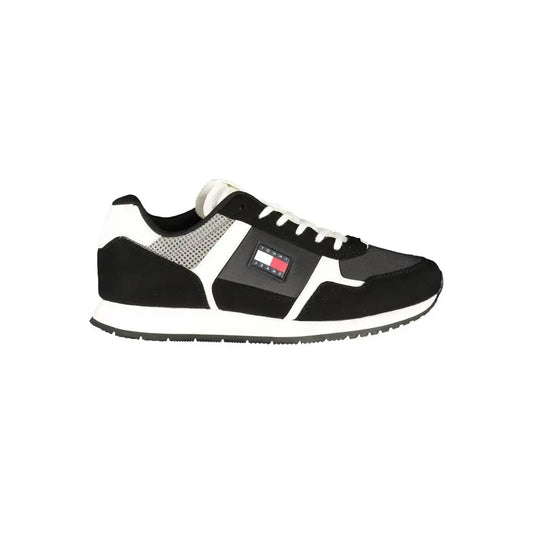 Tommy Hilfiger sorte polyester sneakers til mænd, 100% originale brands