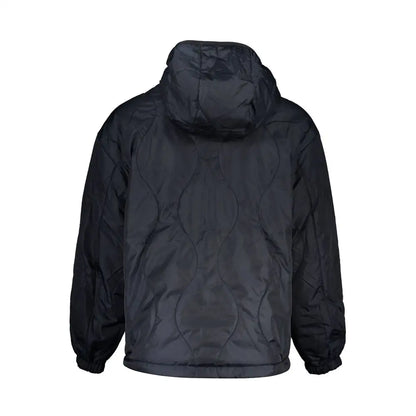 Tommy Hilfiger blue polyester reversible jacket with black quilted hood