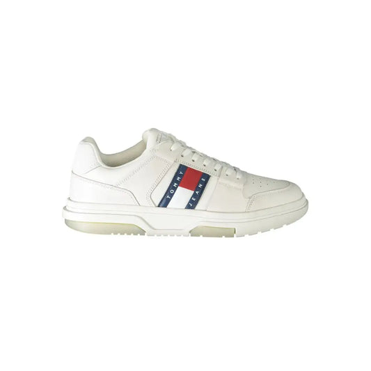 Tommy Hilfiger White Leather Men Sneakers - Sneakers