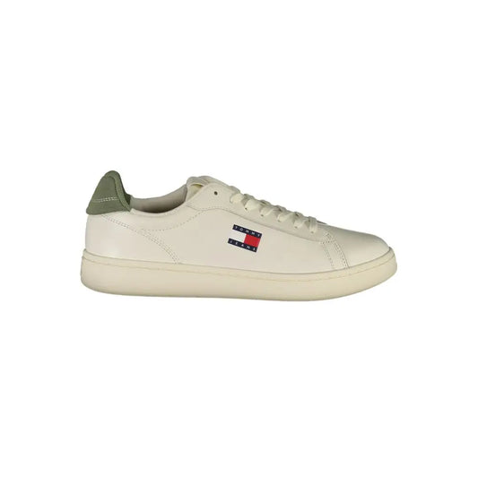 Tommy Hilfiger White Leather Men Sneakers - Sneakers