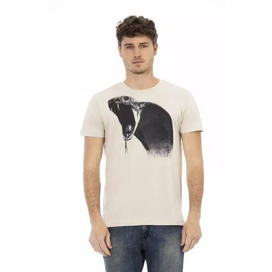 Trussardi Action Beige Cotton Men T-Shirt
