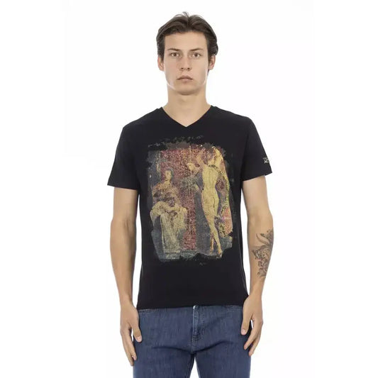 Trussardi Action Black Cotton Men T-Shirt