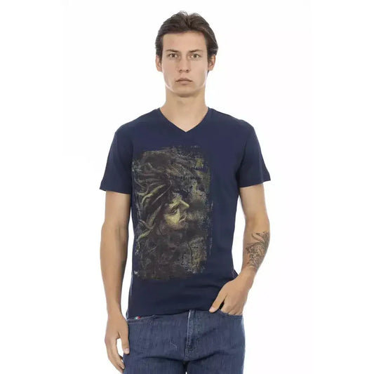 Trussardi Action Blue Cotton Men T-Shirt