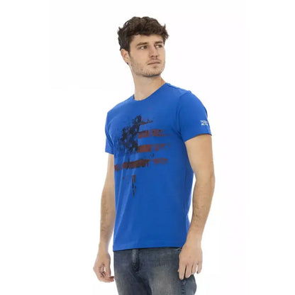 Trussardi Action Blue Cotton Men T-Shirt