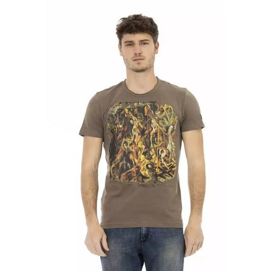 Trussardi Action Brown Cotton Men T-Shirt