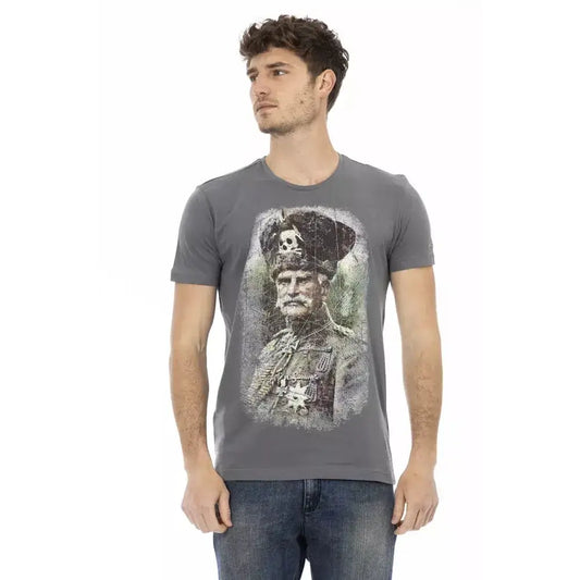 Trussardi Action Gray Cotton Men T-Shirt
