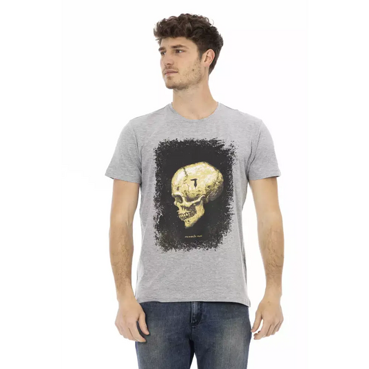 Trussardi Action Gray Cotton Men T-Shirt - T-shirts