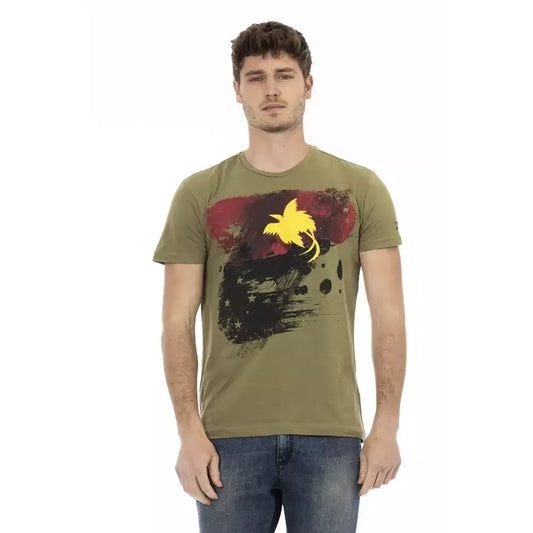 Trussardi Action Green Cotton Men T-Shirt