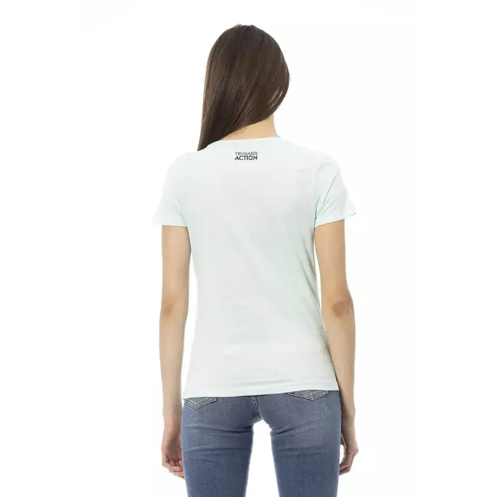 Trussardi Action Light Blue Cotton Women T-Shirt