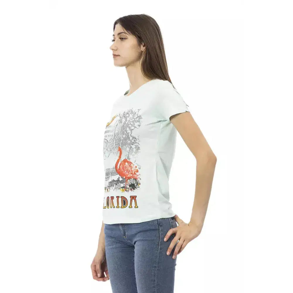 Trussardi Action Light Blue Cotton Women T-Shirt