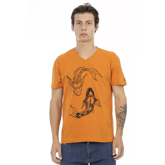 Trussardi Action Orange Cotton Men T-Shirt