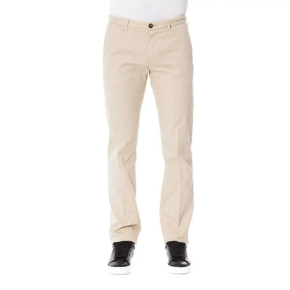 Trussardi Beige Cotton Men Trouser - IT52/XL - Bukser