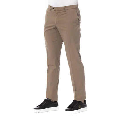 Trussardi Brown Cotton Men Trouser - Bukser