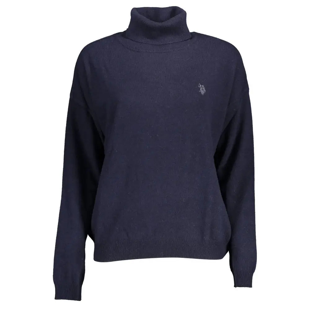 U.S. Polo Assn. mørkeblå uld sweater med turtleneck og logo