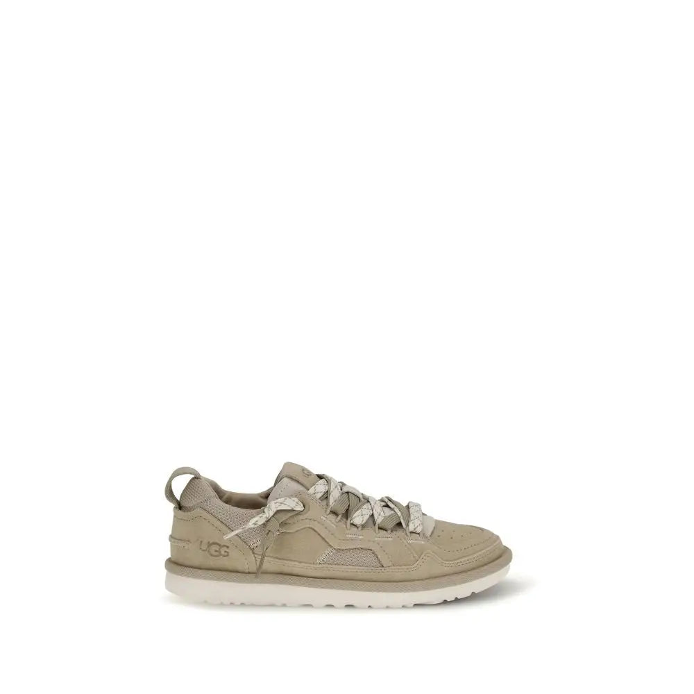 Beige calf leather UGG Bos Taurus sneakers with suede and mesh upper