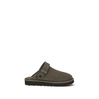 Ugg brown calf brun farvet mules i olive green suede med sort gummisål