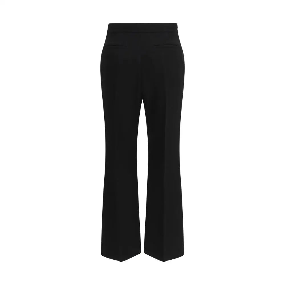 Valentino black fleece wool flared pants in high-waisted tailored fit