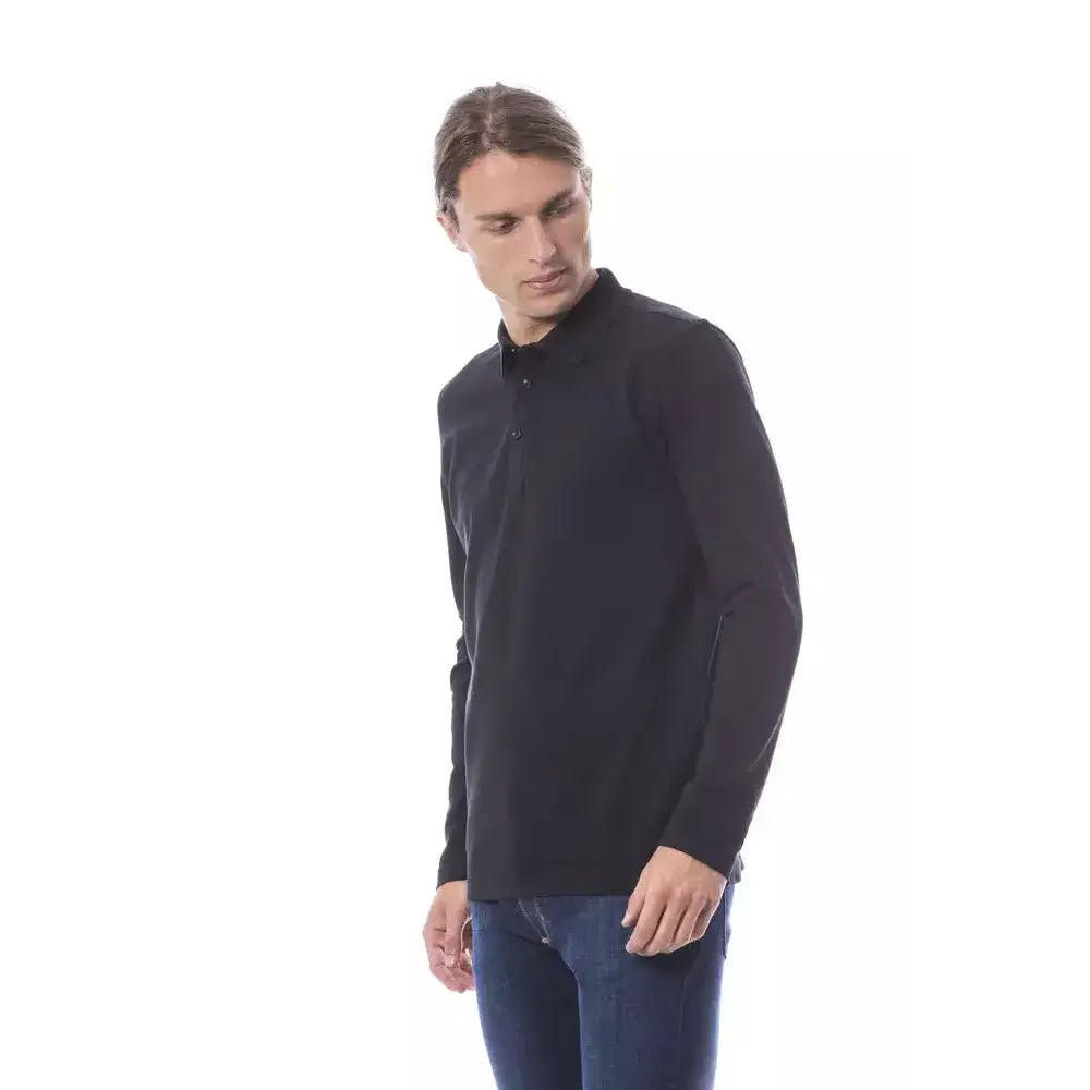 Verri Black Cotton Men Polo Shirt