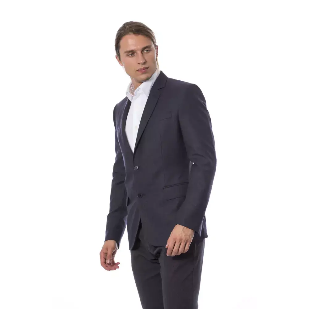 Verri Blue Wool herreblazer i marineblå med subtil tekstur, spar 30-70% på mode